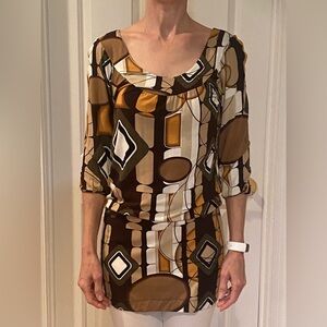 BCBGMAXAZRIA XS Abstract Patterned Dress